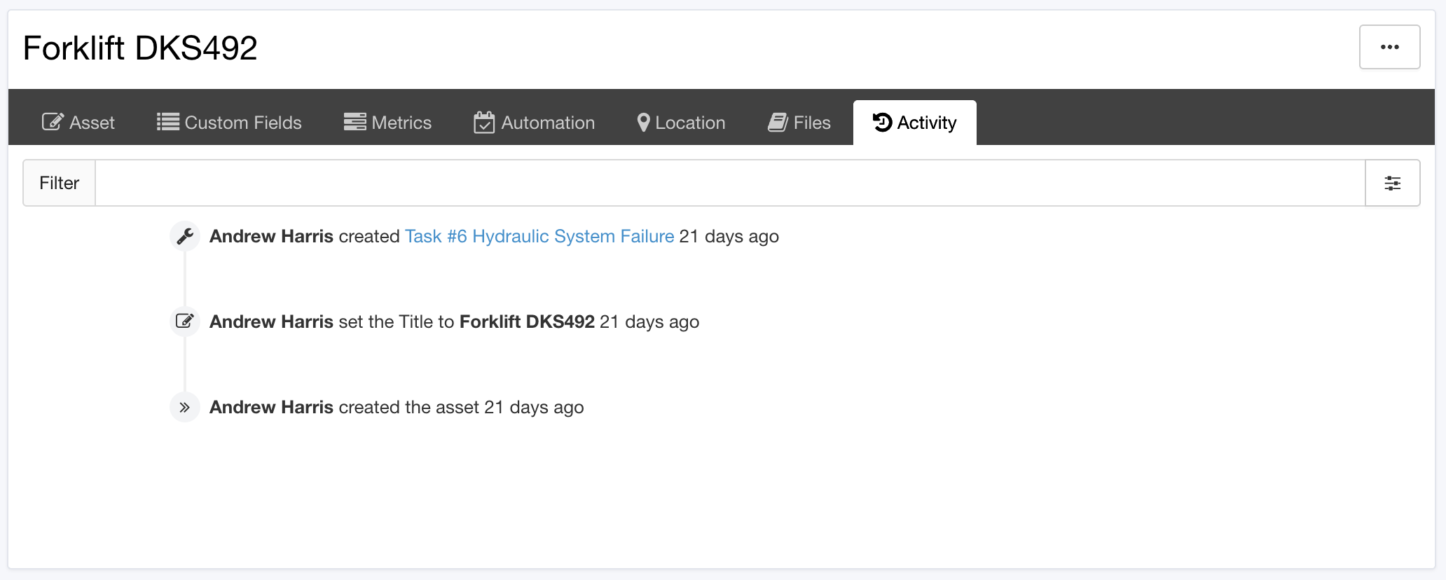 Maintainly asset audit trail | CMMS