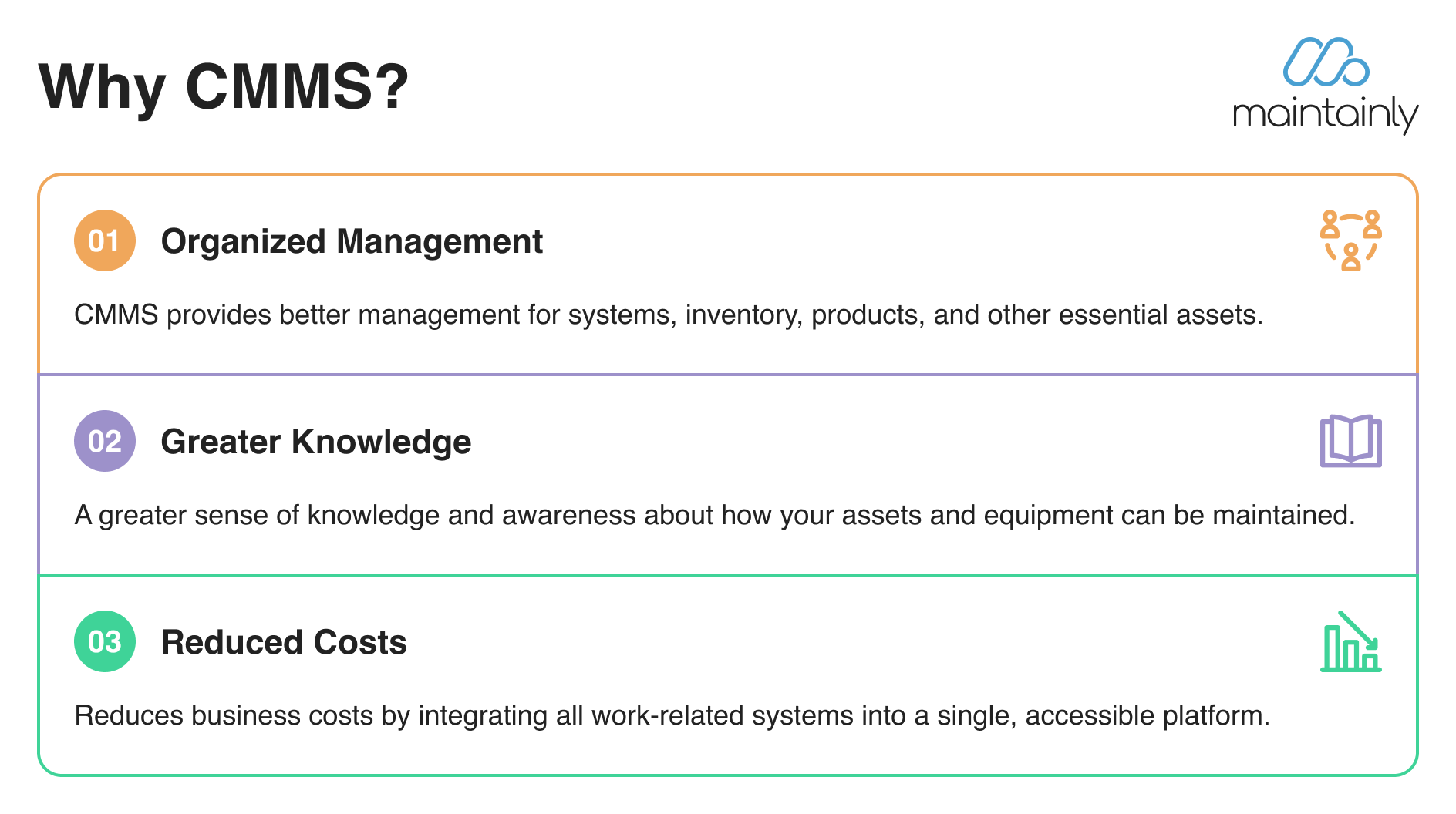 Top 3 reasons to implement CMMS | Maintainly