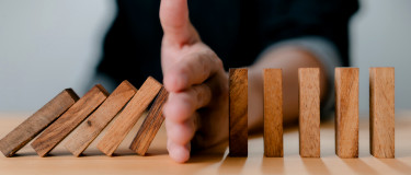 CMMS: Hand prevents wood domino blocks from falling