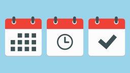 CMMS | three calendars with dates, time and check tick