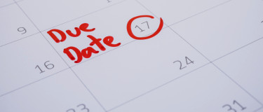 due date circled on a calendar