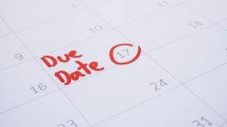 due date circled on a calendar