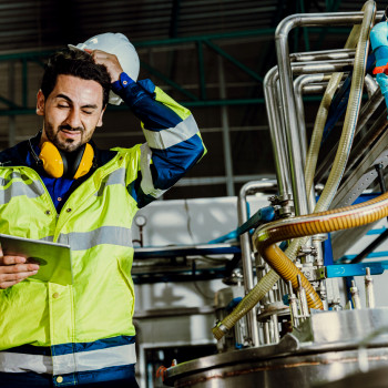 Technician works of brewery corrective maintenance breakdown | CMMS
