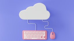 vector art of keyboard with mouse that are connected to web cloud