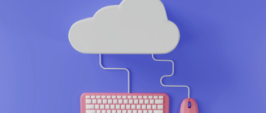vector art of keyboard with mouse that are connected to web cloud