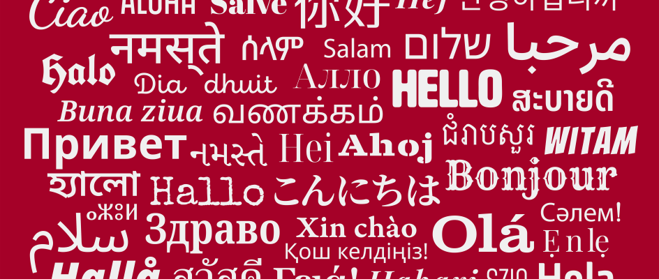 Images depicting the word Hello in multiple languages