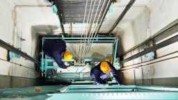 Maintenance | Workers perform maintenance on a lift