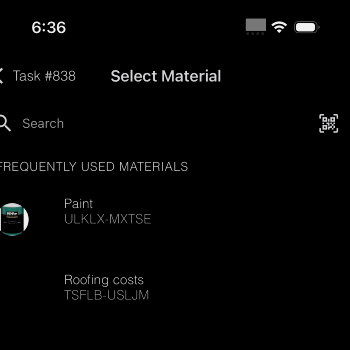 Consume materials in CMMS app by scanning QR code | Maintainly