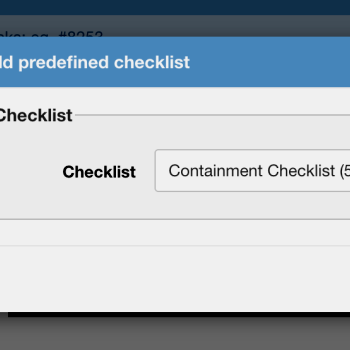Select a pre-defined checklist to be added to the work order | Maintainly CMMS