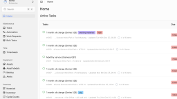 Maintainly new UI released 2026 | List of active preventive and reactive tasks