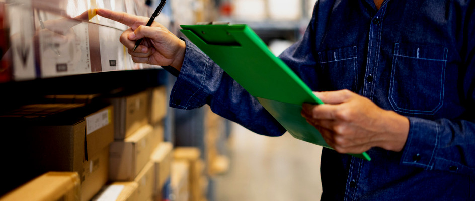 Warehouse worker performs inventory cycle count | CMMS