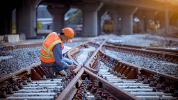Train tracks being inspected during routine scheduled maintenance | Maintainly