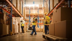 CMMS | Inventory management workers move stock in warehouse