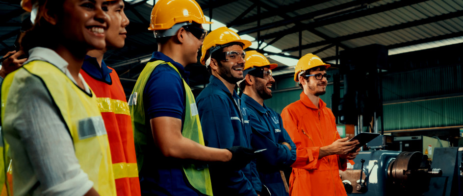 Maintenance workers in meetings and laughing | CMMS